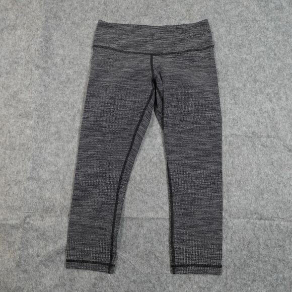 Lululemon Leggings Womens 4 Wunder Under Crop 21" Run Yoga Workout Gym Athletic - Picture 1 of 8